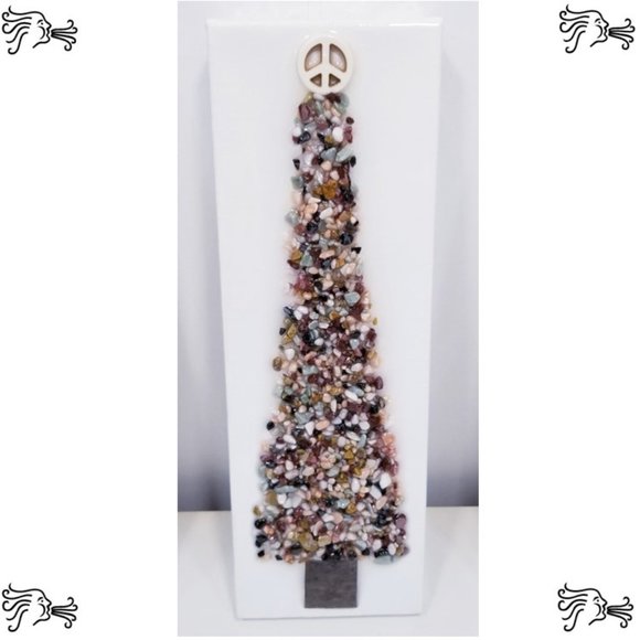 Stone and Resin Christmas Tree Winter Art Picture Wall Decor Home Decor Gift - Picture 3 of 4